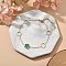 Ion Plating(IP) 304 Stainless Steel Link Bracelets, Cable Chain Jewelry for Women, with Enamel, Flower, Sea Green, 7-1/8 inch(18cm)