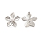 Rack Plating Flower Brass & ABS Imitation Pearl Stud Earrings, Lead Free & Cadmium Free, Long-Lasting Plated, Platinum, 30x30mm