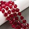 Natural Quartz Dyed Beads Strands, Faceted, with Seed Beads, Twist, Crimson, 10x9~10x9~10mm, Hole: 1mm, about 33~34pcs/strand, 15.04''~15.35''(38.2~39cm)