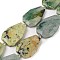 Natural Green Moonstone Beads Strands, Faceted Teardrop, 36~40x24~26x9.5~10.5mm, Hole: 2mm, about 9pcs/strand, 14.96''(38cm)