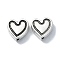 Tibetan Style Alloy Beads, Heart, Antique Silver, 12.5x12.5x4.5mm, Hole: 1.5mm, about 190pcs/500g