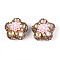 Flower Shape Polymer Clay Rhinestone Beads, with Resin & ABS Plastic Pearl, for Beadable Pens, Keychains, Jewelry and Crafts, Peru, 25.5x26.5x18.5mm, Hole: 1.8mm