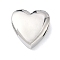 Heart Brass Slide Charms, Long-Lasting Plated, Cadmium Free & Lead Free, Rack Plating, Platinum, 21x20.5x7mm, Hole: 9.5x4.5mm