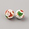Christmas Theme Food Grade Eco-Friendly Silicone Beads, Round, 12mm, Hole: 3mm