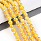 Natural Mashan Jade Beads Strands, Round, Dyed, Gold, 6~7mm, Hole: 1.2mm, about 66~67pcs/strand, 15.35~15.75 inch(39~40cm)