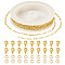DIY Jewelry Finding Making Kit, Including Brass Figaro Chains & Lobster Claw Clasps & Open Jump Rings, Golden, 4x2x1.5mm