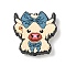 Silicone Beads, Focal Beads, Highland Cattle with Bowknot, Bisque, 30x29x8mm, Hole: 3mm