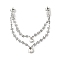 Alloy Rhinestone Hair Chain, Teardrop, Silver, 70x208x14.5mm
