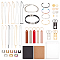 Jewelry Set, 304 Stainless Steel Pendant Necklace & Pendant & Open Cuff Finger Ring & Charms, PU Leather ID Cord Bracelets & Keychain, Mixed Color, 5~465x6~60x1mm