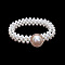 Alloy Crystal Rhinestone & Plastic Imitation Pearl Beaded Waist Belly Chains for Women, White, Golden, Flat Round, 600mm