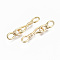 Brass Hook and S-Hook Clasps, Nickel Free, Real 18K Gold Plated, 18x5.5x2mm, 12x4.5x2.5mm