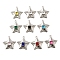 304 Stainless Steel Pendants, with Rhinestone, Stainless Steel Color, Star, Mixed Color, 26x24.5x6mm, Hole: 2mm