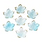 Transparent Acrylic Bead Caps, with Golden Edge, Flower, Light Sky Blue, 23.5x1.5mm, Hole: 1.5mm, about 962pcs/500g