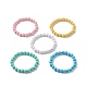 Bracelet extensible rond en acrylique avec perles croisées pour enfants BJEW-JB09936-1