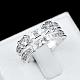 Laiton argenté zircone cubique anneaux de mariage pour les femmes RJEW-BB00719-7-3