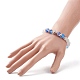 5 braccialetto elastico con pietre di luna sintetiche a 5 colori e occhi di gatto e zirconi cubici per le donne BJEW-JB08972-3