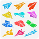 FINGERINSPIRE Paper Airplane Stencil 11.8x11.8inch Reusable Cartoon Airplane Designs Painting Template 12 Styles Airplanes Pattern Stencil for Painting on Wall DIY-WH0391-0415-1