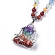 Natürlichen Rosenquarz hängende Halsketten NJEW-I109-B06-3