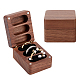 PHパンダホール無垢材リングボックス  3スロットリングボックス、クラスプと内側に黒のベルベットが施されたソリッドリングホルダー長方形の木製リングケースボックス、結婚式、婚約、誕生日用 CON-WH0092-20-1