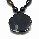 Dyed Natural Black Agate Pendant Necklaces NJEW-T006-06-3