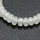 Brins de perles rondelle de jade blanc naturel à facettes G-M065-4mm-08-2