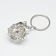 Brass Hollow Ball Cage Pendant Keychain KEYC-E012-08P-1