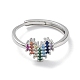 Verstellbare Ringe in Regenbogenfarben mit Zirkonia zum Valentinstag RJEW-Z023-02A-P-2