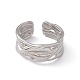 304 anillo de puño abierto de onda torcida de acero inoxidable para mujer RJEW-C045-22P-2