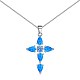 Cross Rhodium Plated 925 Sterling Silver Pendant Necklaces NJEW-P292-03P-1