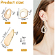 BENECREAT 18Pcs 3 Style Brass Stud Earring Findings KK-BC0007-90-2
