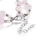 Natürliche Rose Quarz Perlen Multi-Strang Armbänder BJEW-JB04193-03-3