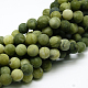 Chapelets de perles rondes en jade taiwan mat naturel G-M248-10mm-02-3