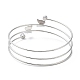 304 bracelet jonc triple boucles en acier inoxydable BJEW-K227-01P-3
