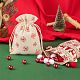 32pcs8スタイルクリスマステーマコットンギフトパッキングポーチ巾着袋  クリスマスパーティーのキャンディーラッピング用  レッド  混合模様  13.5~14.3x10cm  8スタイル  4個/スタイル ABAG-LS0001-01-7
