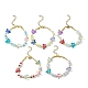 Bracelet en perles de verre fleur et papillon avec 304 fermoirs en acier inoxydable BJEW-JB09585-1