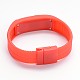 Vogue conduit rectangle silicium lumière montres-bracelets électroniques X-WACH-F007-08B-3
