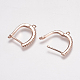 Accessoires de boucles d'oreilles en laiton de micro pavé zircone cubique ZIRC-E143-48RG-1