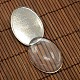 40x30 mm oval Kuppel Klarglasabdeckung & Platin Eisen Brosche Einstellung Grundsätze DIY-X0079-3