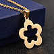 Flower 304 Stainless Steel Pendant Necklaces and Stud Earrings SJEW-D070-09G-2