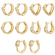 5 пара серег-колец в 5 стилях с латунным микропаве из прозрачного кубического циркония EJEW-BBC0002-02-1