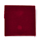 スクエアベルベットジュエリーバッグ  スナップファスナー付き  暗赤色  6.7~7.3x6.7~7.3x0.95cm TP-B001-01A-01-2
