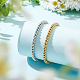 Benecreat 4 pièces 2 couleurs 201 bracelets extensibles en perles rondes en acier inoxydable pour hommes femmes BJEW-BC0001-15A-4
