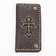 Herren-Kreuz mit Totenkopf Nieten besetzt Pu-Leder Brieftaschen AJEW-H015-08-1
