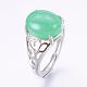 Adjustable Oval Natural Agate Finger Rings RJEW-P059-H01-3