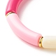 Candy Color Chunky Acrylic Curved Tube Beads Stretch Bracelet for Girl Women BJEW-JB07297-03-5