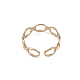 Placcatura ionica (ip) 304 anello per polsino aperto ovale scavato in acciaio inossidabile per donna RJEW-G285-01G-3