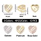 Superfindings 12 Uds. Abalorio de corazón de rhinestone de latón en 3 colores KK-FH0002-83-4