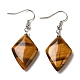 Natural Mixed Gemstone Rhombus Dangle Earrings EJEW-E296-04P-2