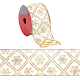 Gorgecraft 2-1/2 дюйм x 10 ярда снежинка проволочная лента рождественские блестящие атласные ленты с золотым блестящим рисунком снежинки и золотым металлическим краем для домашнего декора SRIB-WH0012-05-1