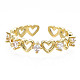 Exquisite Cubic Zirconia Heart Cuff Ring RJEW-N035-057-NF-1